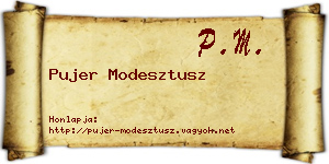 Pujer Modesztusz névjegykártya